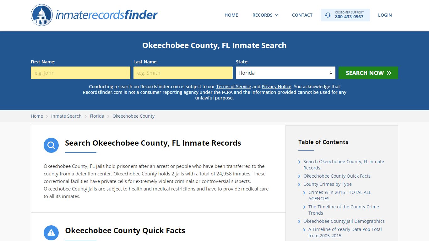 Okeechobee County, FL Inmate Lookup & Jail Records Online